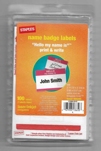 staples name badge labels.